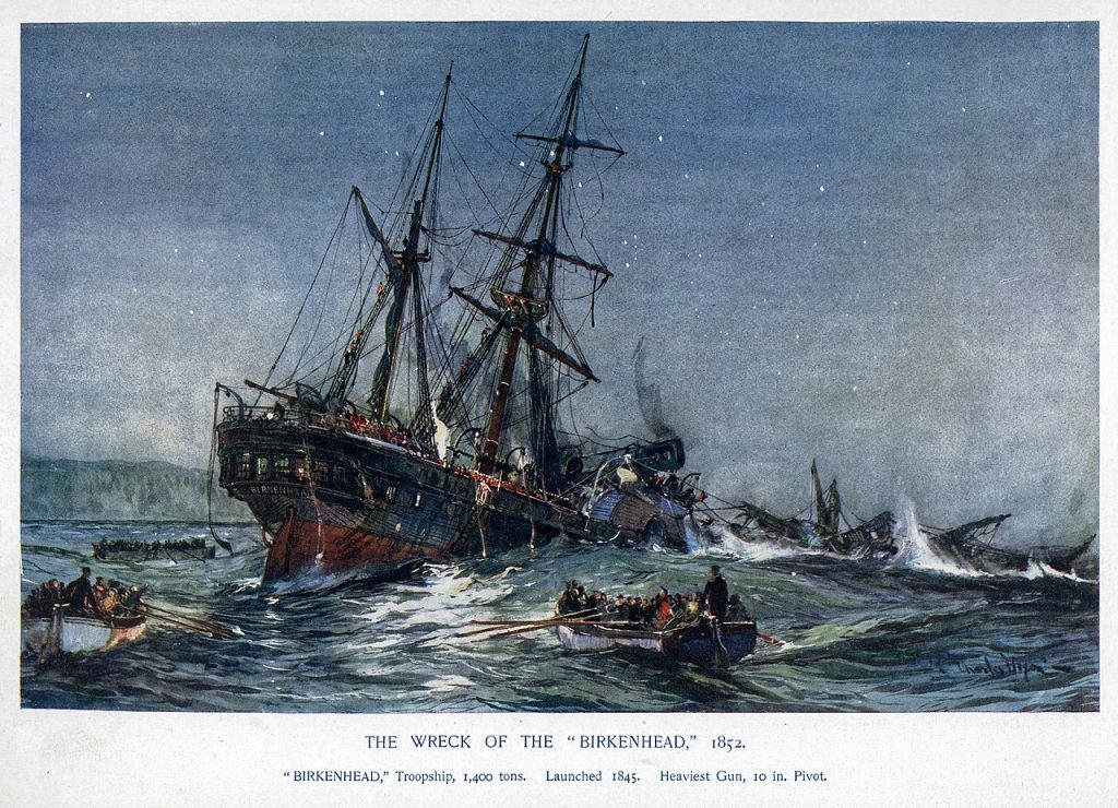 Painting of the HMS Birkenhead shipwreck: Famous Shipwrecks Along South Africa's Coastline